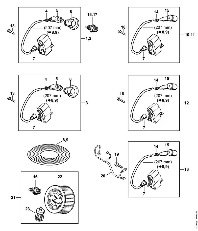 STIHL Wiring harness OEM 11404403000 technical drawing position 20