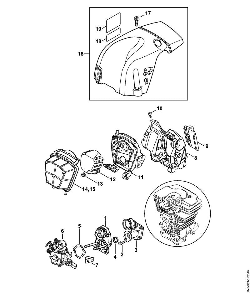 STIHL Carburetor WTE-9A OEM 11401200601 technical drawing position 6