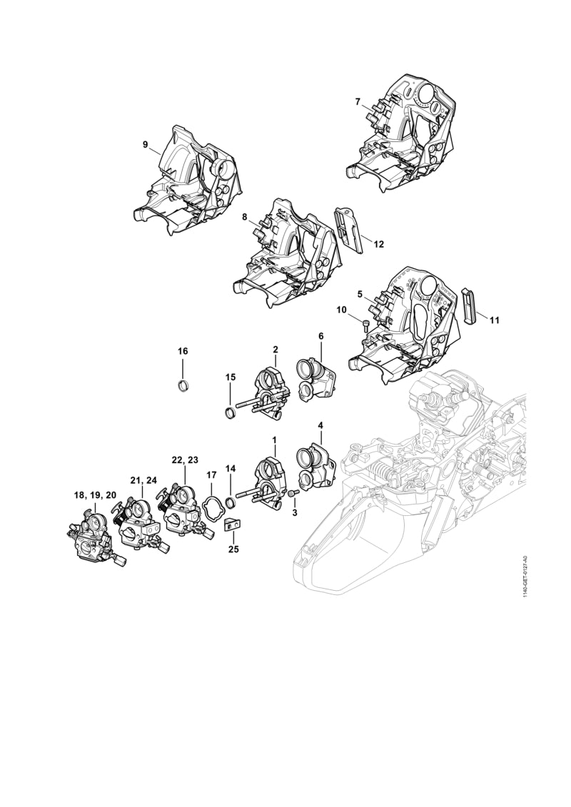 STIHL Sleeve OEM 11401411804 technical drawing position 15