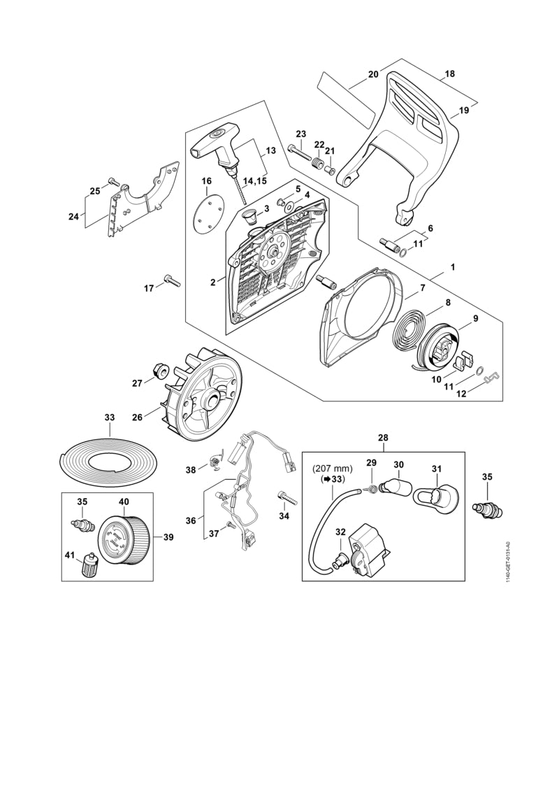 STIHL Flywheel OEM 11404001210 technical drawing position 26