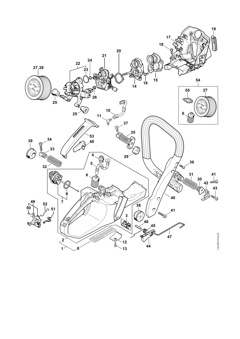 STIHL Contact spring OEM 11404421601 technical drawing position 51
