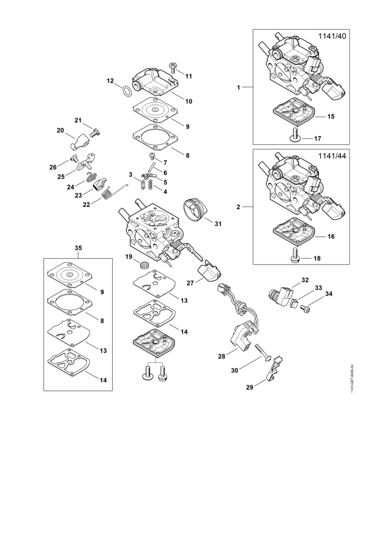 STIHL Lever OEM 11411216602 technical drawing position 20