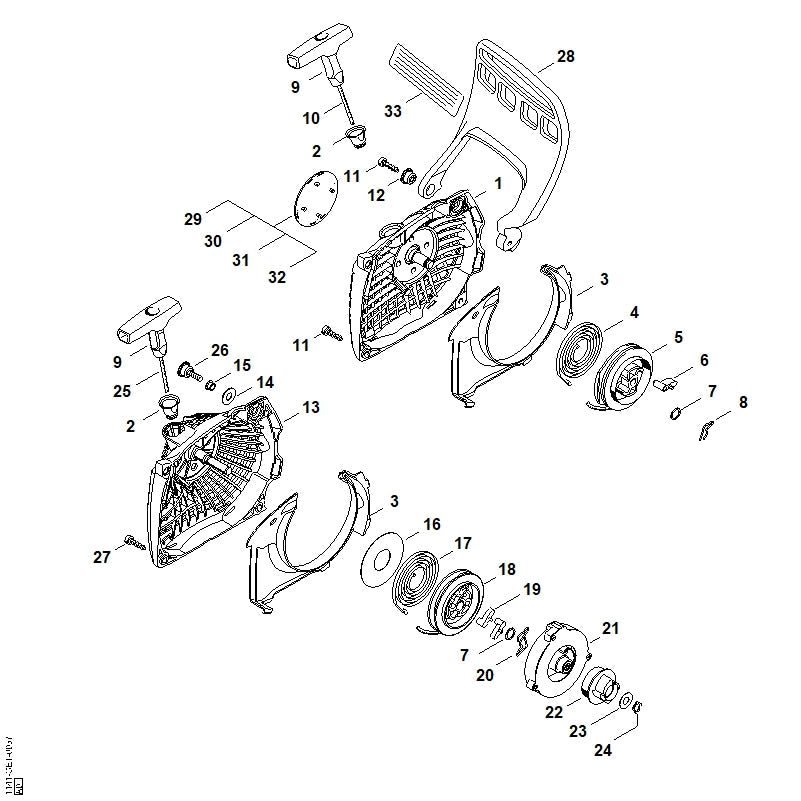 STIHL Model plate MS 291C OEM 11419671507 technical drawing position 32