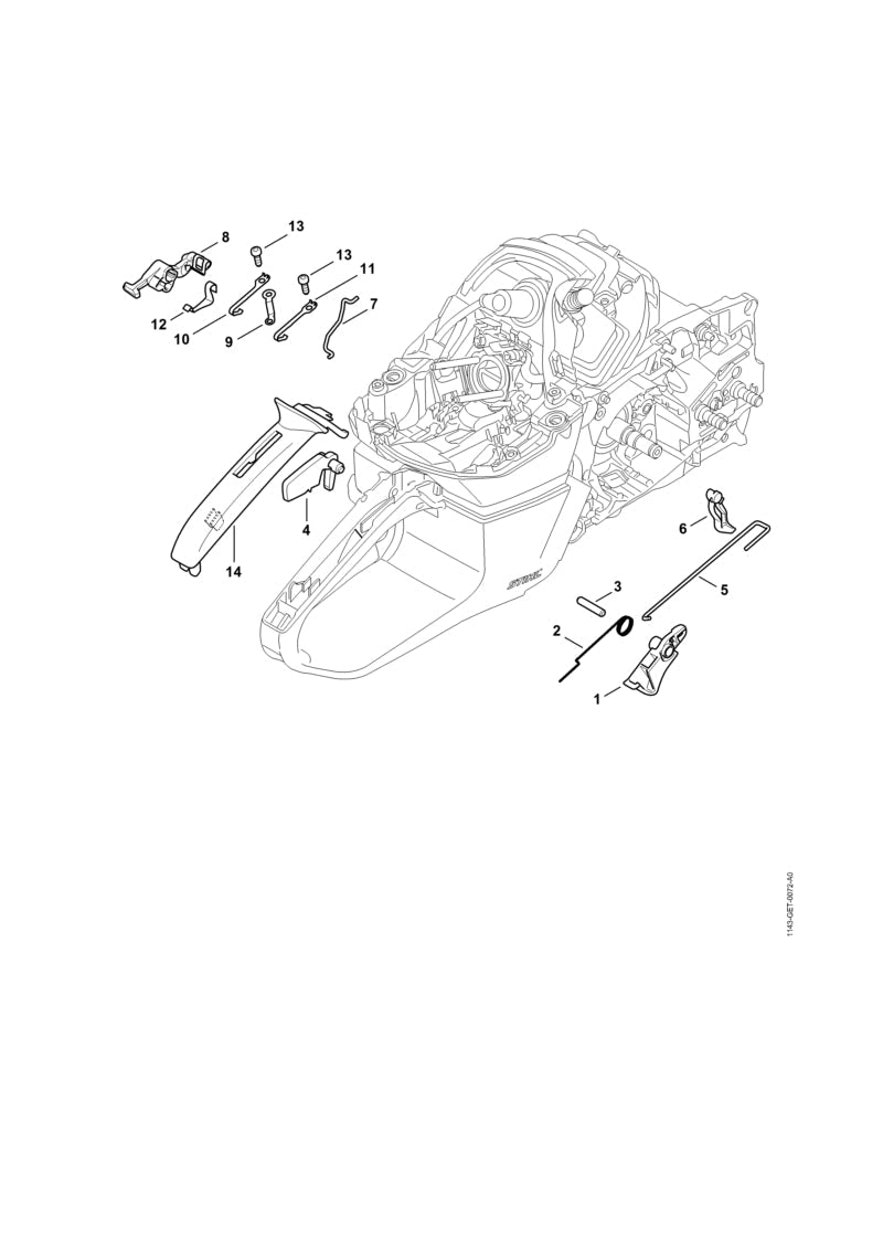 STIHL Contact spring OEM 11424421606 technical drawing position 10