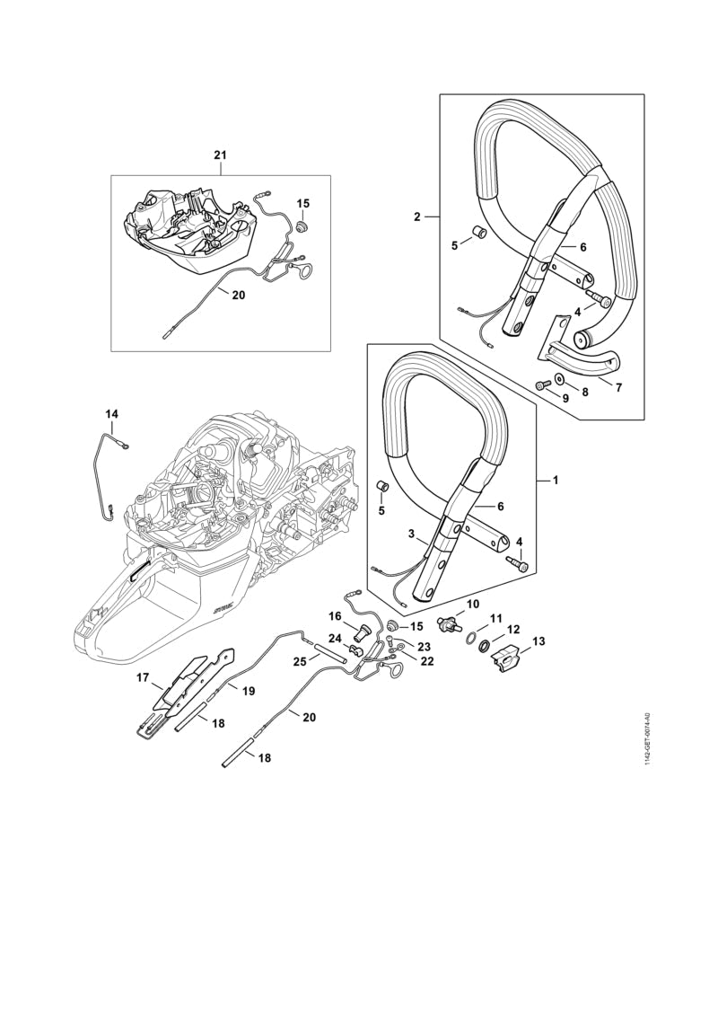 STIHL Wiring harness OEM 11424403022 technical drawing position 14