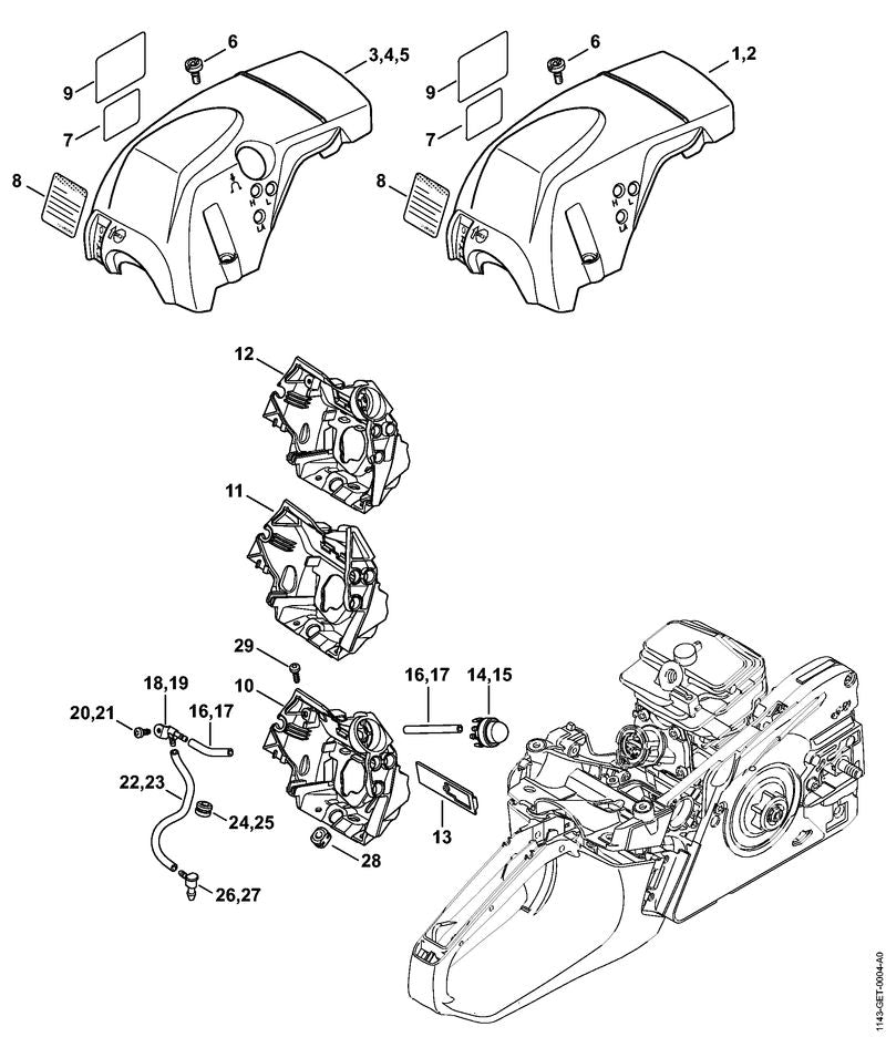 STIHL Shroud OEM 11430801631 technical drawing position 4