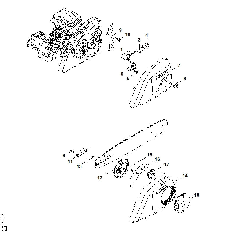 STIHL Bumper spike OEM 11436640500 technical drawing position 9