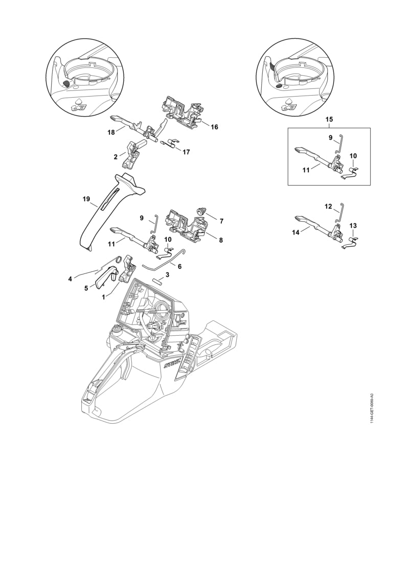 STIHL Grommet OEM 11441820700 technical drawing position 7
