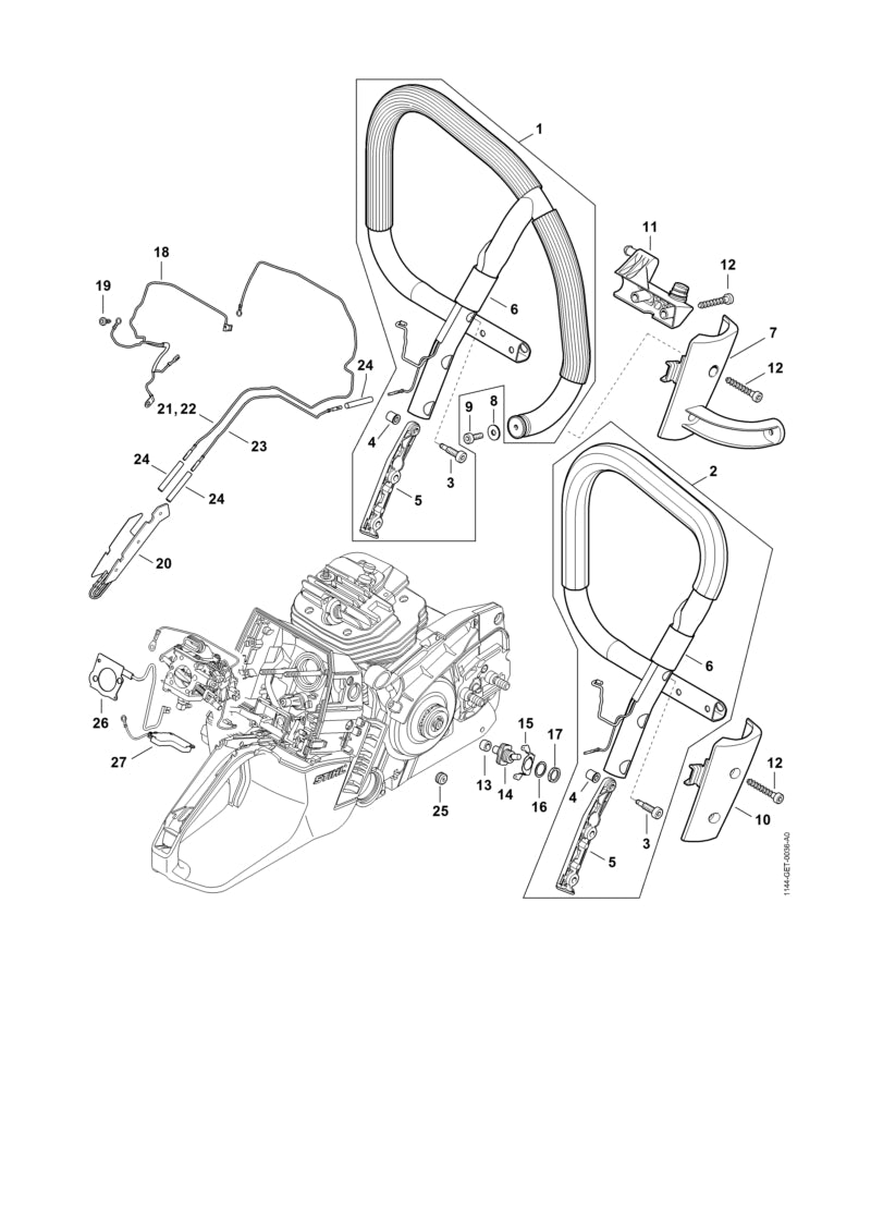 STIHL Handlebar OEM 11447901721 technical drawing position 2