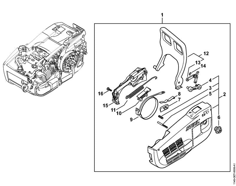 STIHL Hand guard OEM 11457909101 technical drawing position 12