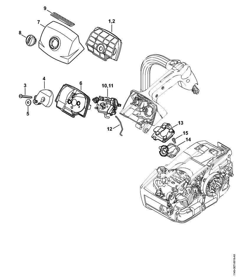 STIHL Carburetor 1145/22 OEM 11451200622 technical drawing position 10