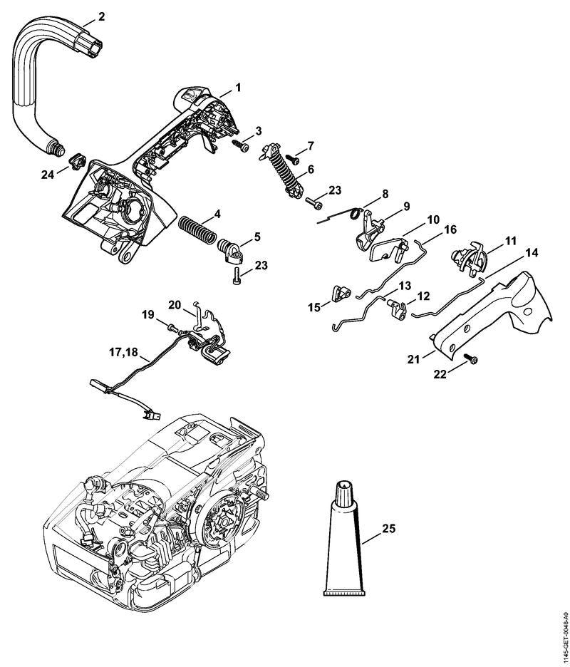 STIHL Switch shaft OEM 11451800902 technical drawing position 11