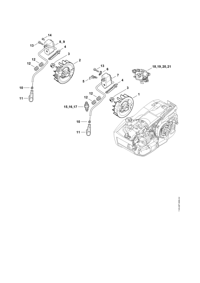 STIHL Cover OEM 11450211700 technical drawing position 4