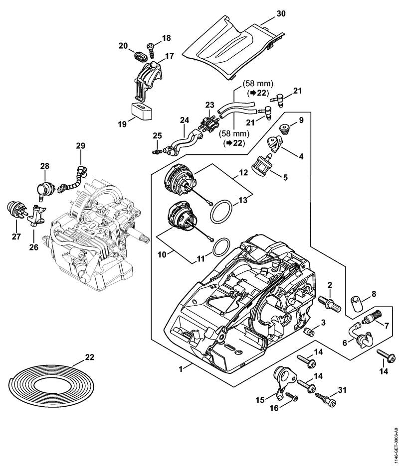 STIHL Cover OEM 11460211102 technical drawing position 30