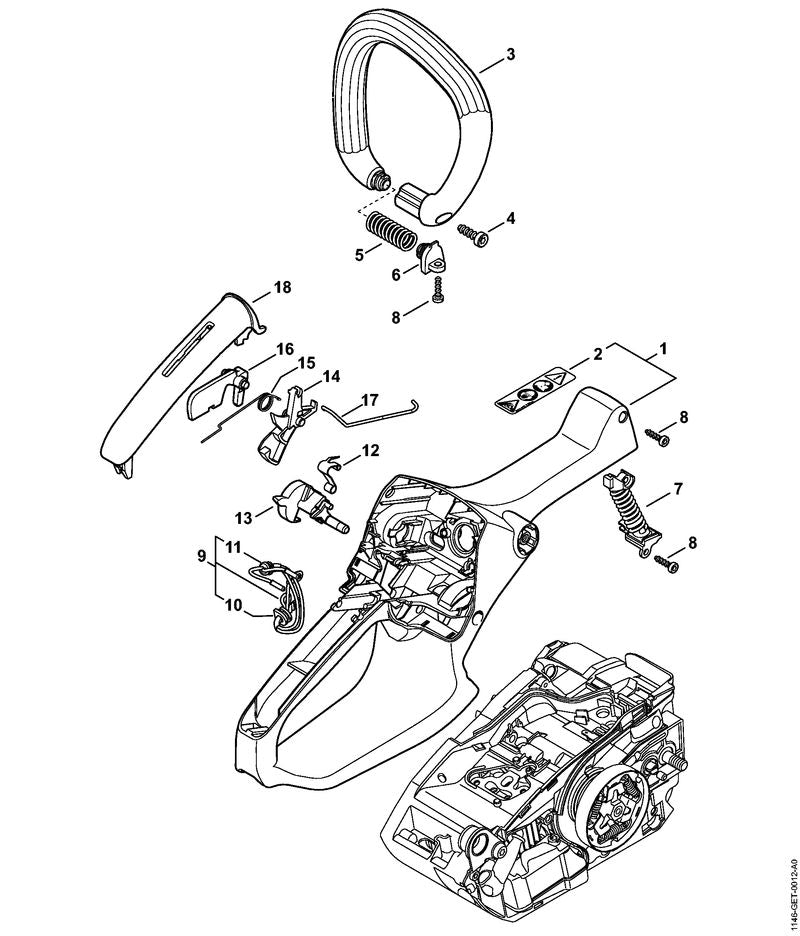STIHL Wiring harness OEM 11464403001 technical drawing position 9
