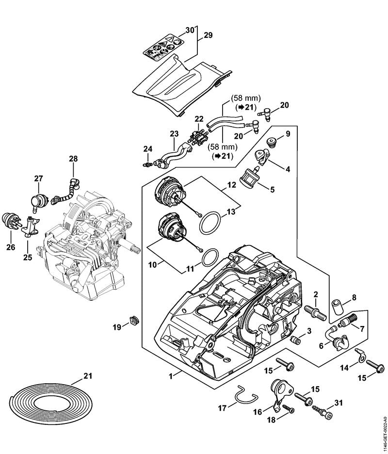 STIHL Loop OEM 11463525000 technical drawing position 17