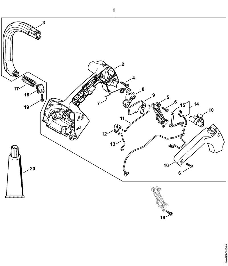 STIHL Spring OEM 11467913102 technical drawing position 17