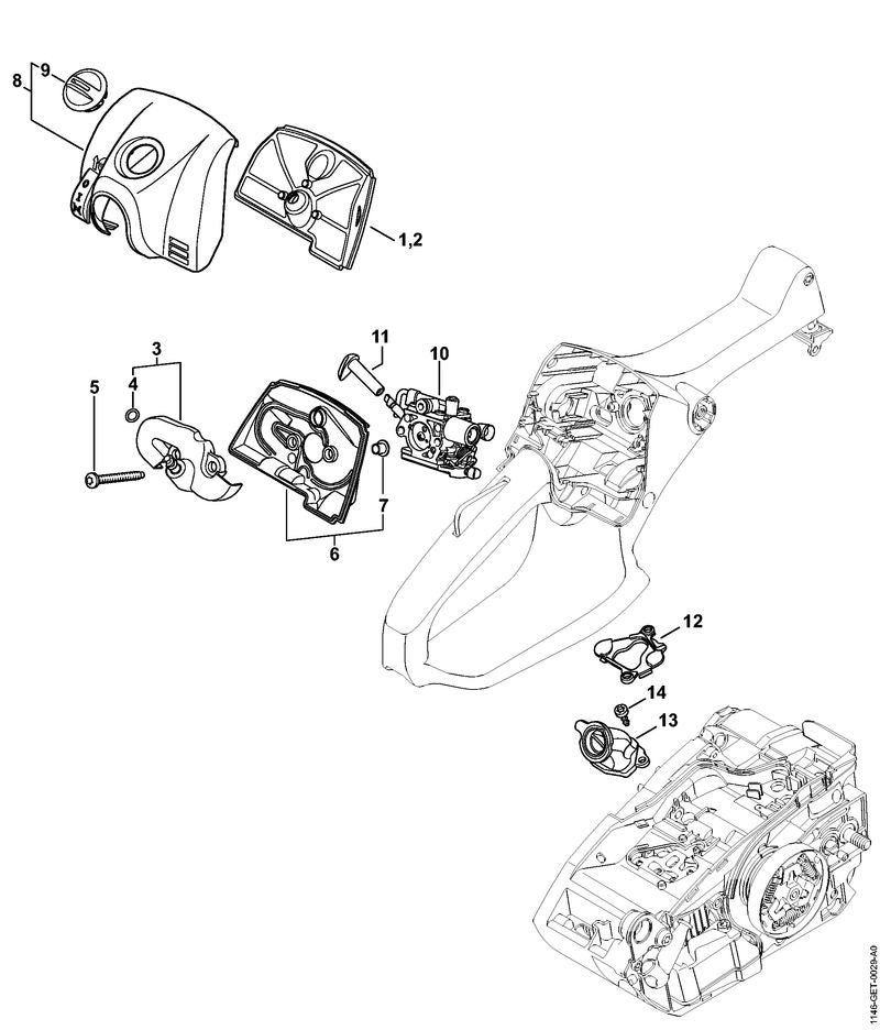 STIHL Filter base OEM 11461401201 technical drawing position 6