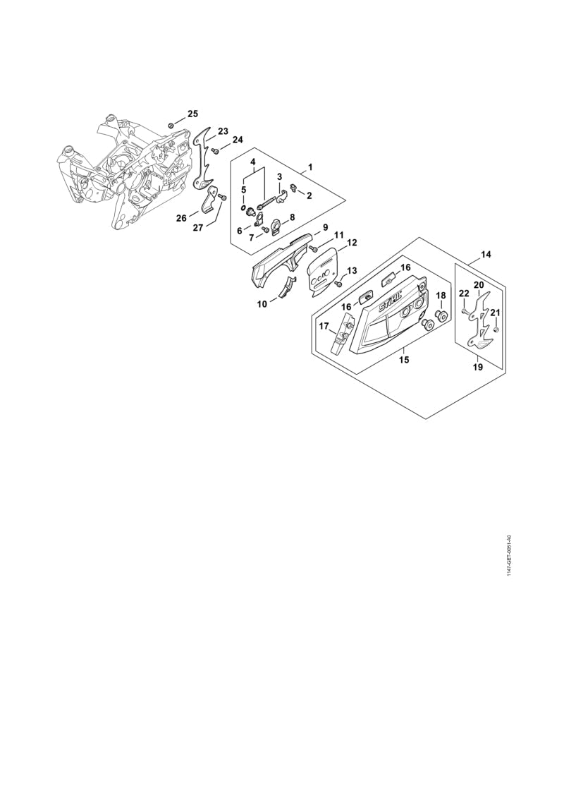 STIHL Bumper spike OEM 00006600801 technical drawing position 19