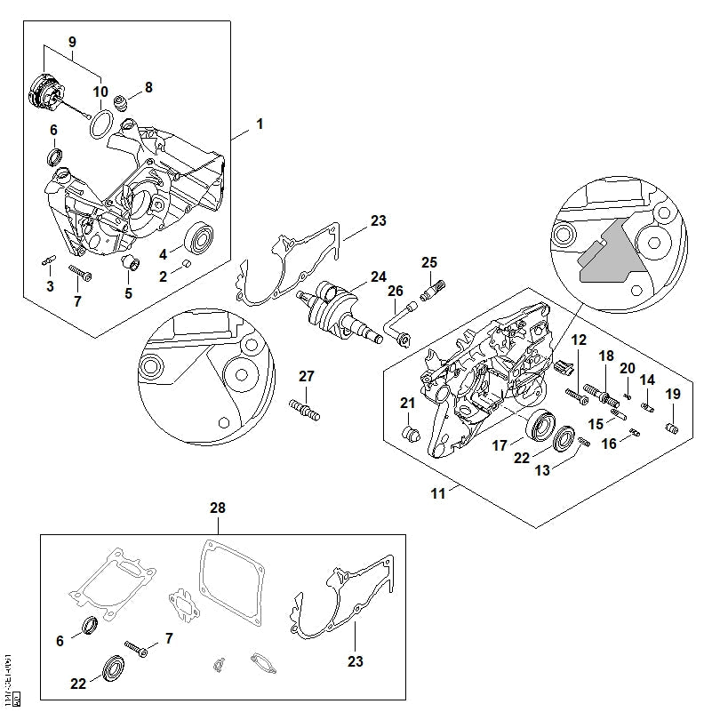STIHL Gasket OEM 11470209700 technical drawing position 23