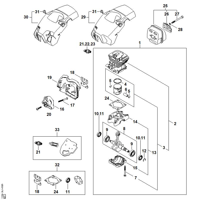 STIHL Engine OEM 11480200201 technical drawing position 1