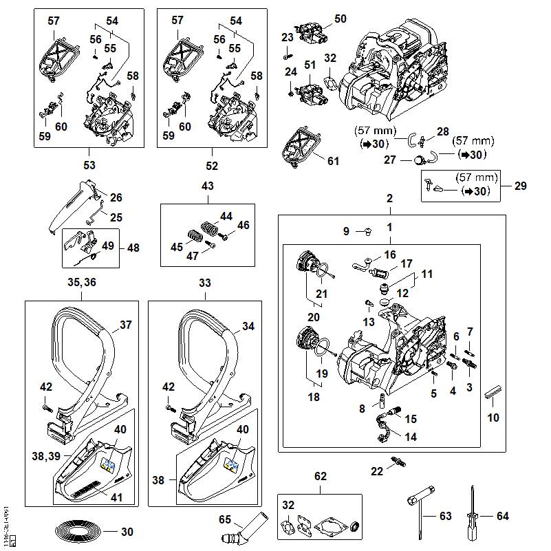 STIHL Carburetor 1148/63 OEM 11481200663 technical drawing position 51