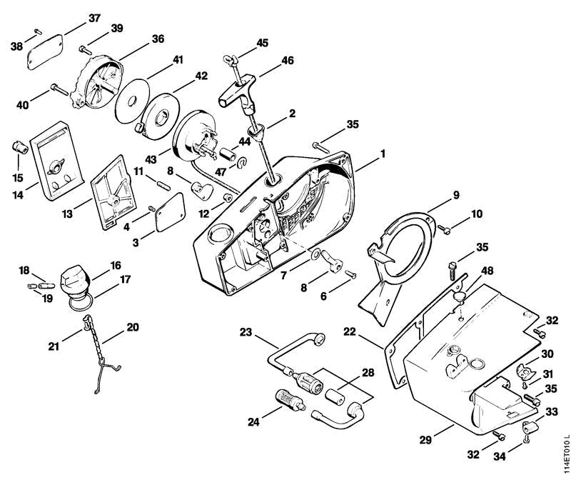 STIHL Air filter, flocked OEM 11141201605 technical drawing position 13