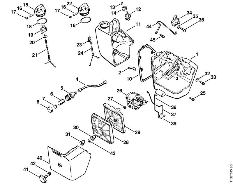 STIHL Compression spring OEM 00009970927 technical drawing position 42