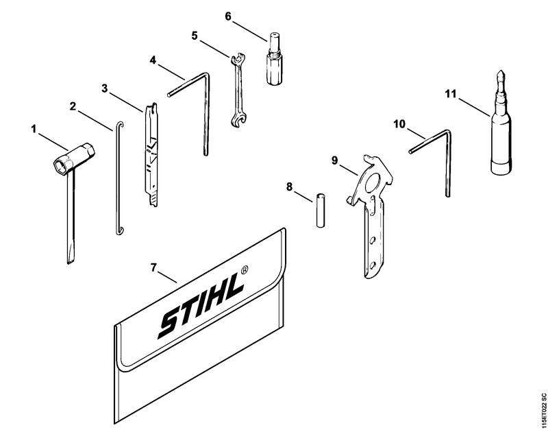STIHL Allen key 5x110x70 OEM 08112701100 technical drawing position 10