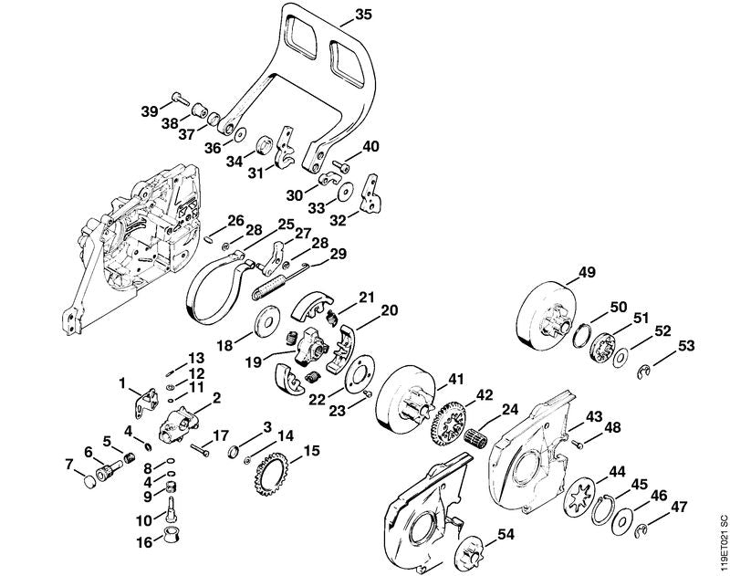 STIHL Worm OEM 11196407100 technical drawing position 15
