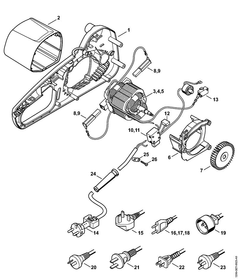 STIHL Connecting cable OEM 12084402006 technical drawing position 14