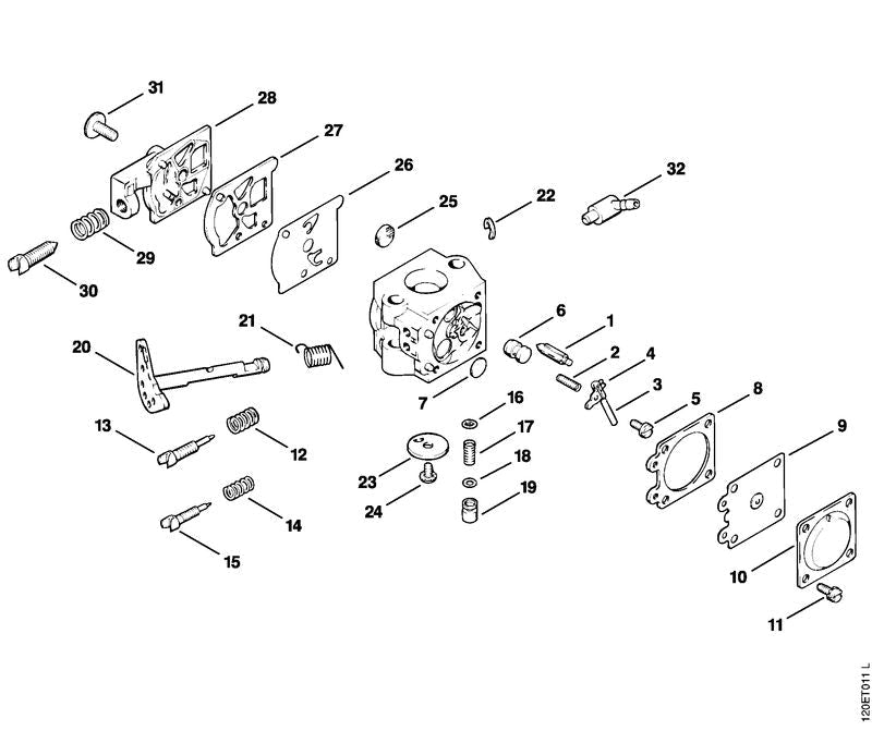 STIHL Torsion spring OEM 11131223205 technical drawing position 21