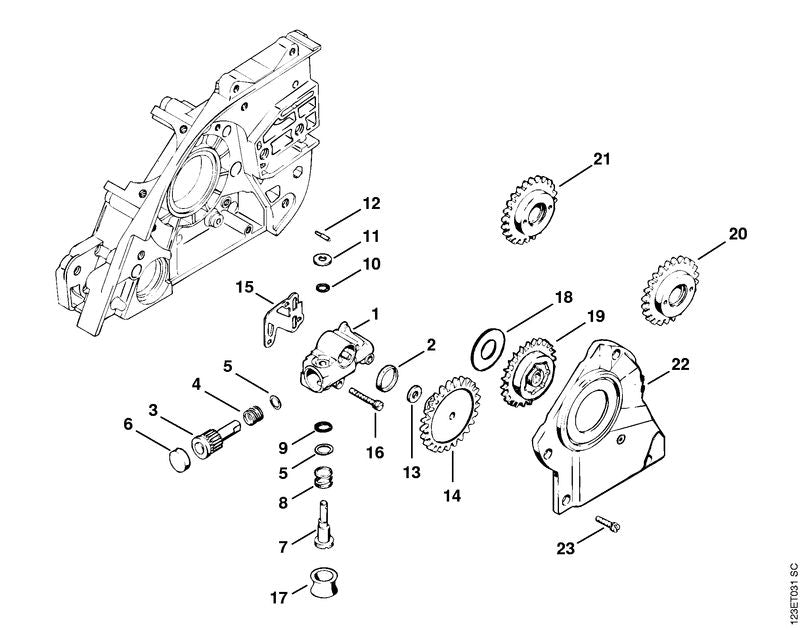 STIHL Helical spring OEM 00009971200 technical drawing position 8