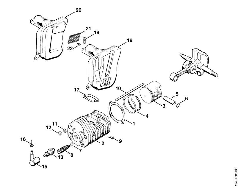 STIHL Piston ring Ø 58x1.5 mm OEM 11110343006 technical drawing position 4