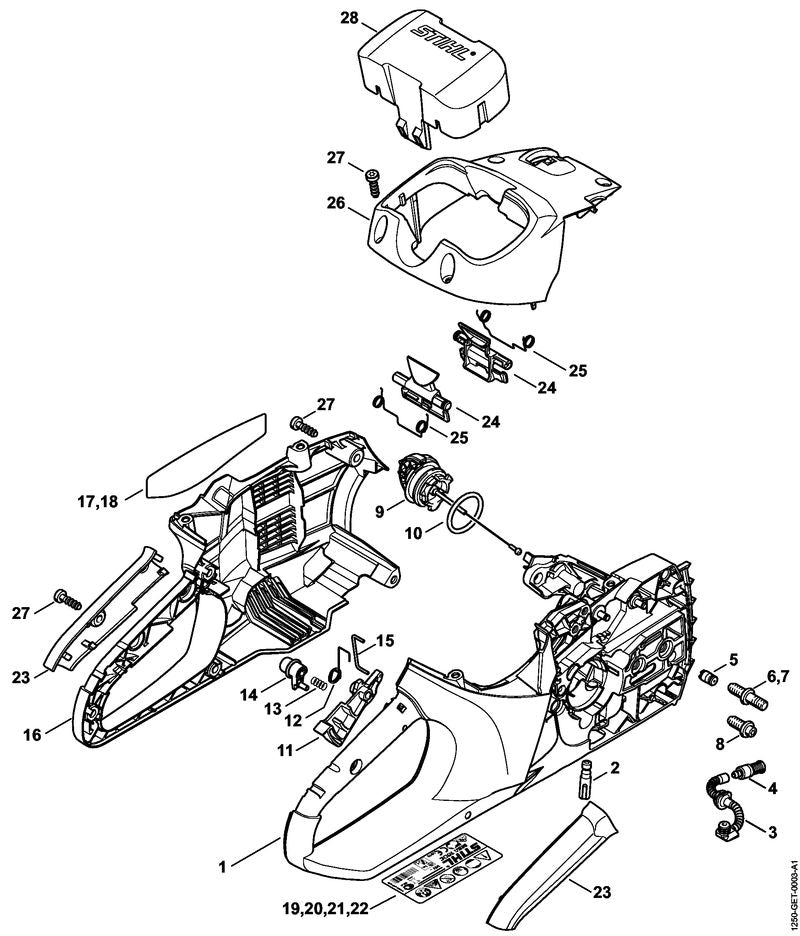 STIHL Trigger switch OEM 12504352401 technical drawing position 11