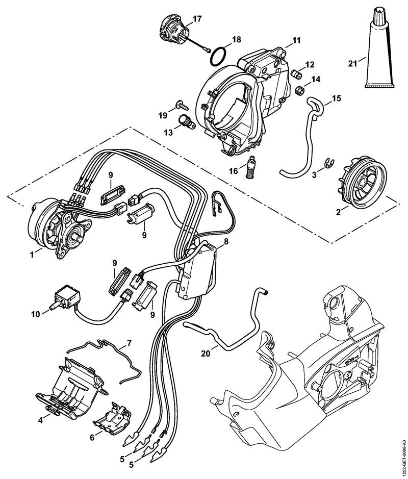STIHL Oil tank OEM 12523504401 technical drawing position 11