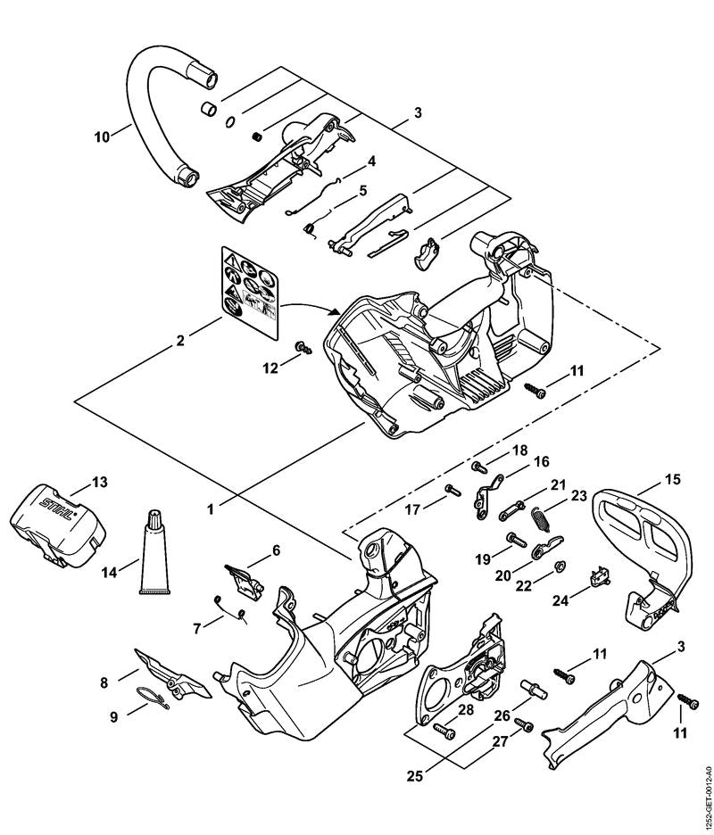 STIHL Lever OEM 11281625001 technical drawing position 21