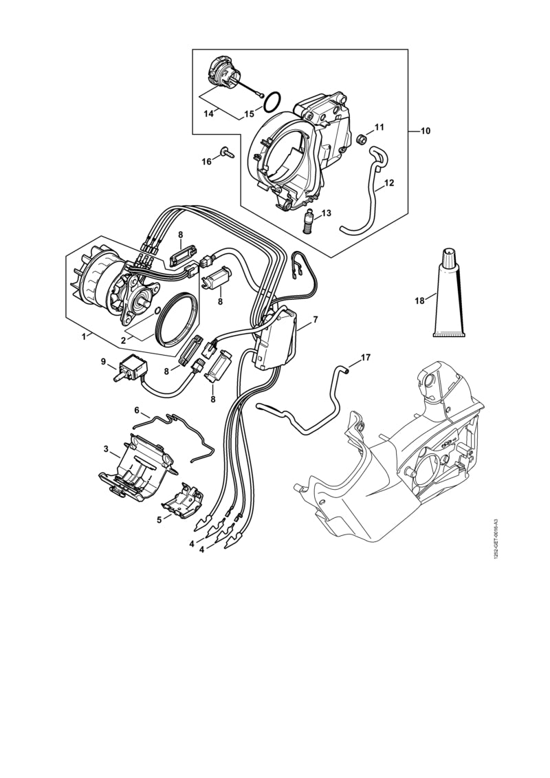 STIHL Worm gear OEM 12526407100 technical drawing position 2