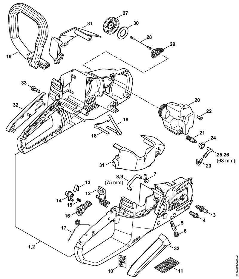 STIHL Elbow connector OEM 42261223900 technical drawing position 23