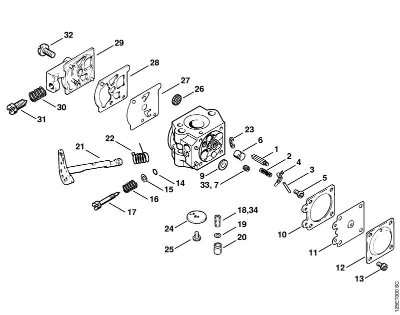 STIHL End cover OEM 11201200800 technical drawing position 29