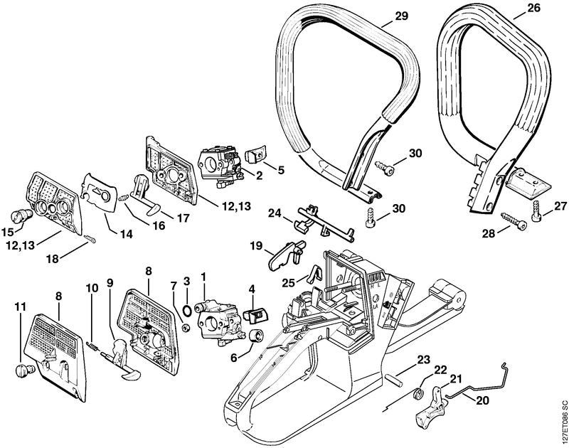 STIHL Air filter, fleece OEM 11211201625 technical drawing position 13