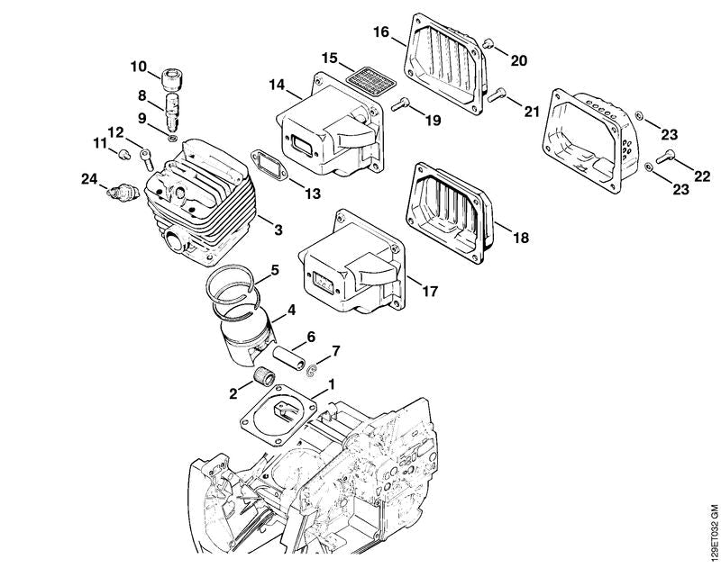 STIHL Muffler gasket OEM 11241490600 technical drawing position 13