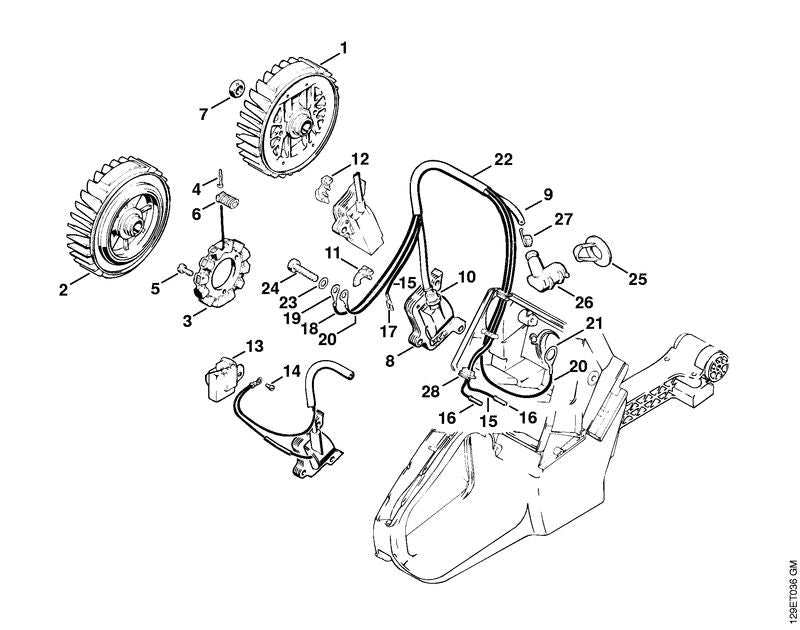STIHL Insulating hose 110 mm / 4.3" OEM 11244058000 technical drawing position 22