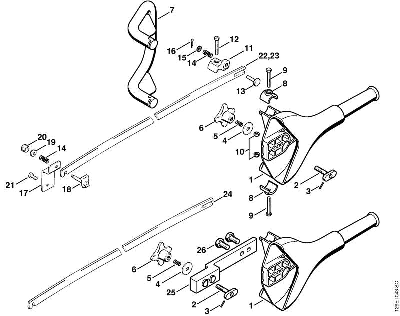 STIHL Tensioning nut OEM 11096600500 technical drawing position 6