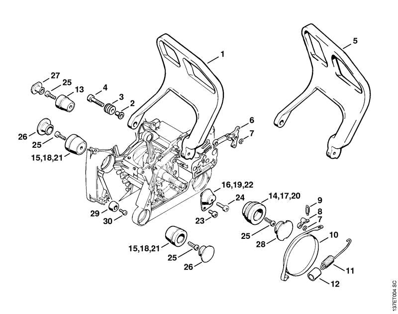 STIHL Annular buffer 1122/00 OEM 11227909900 technical drawing position 17