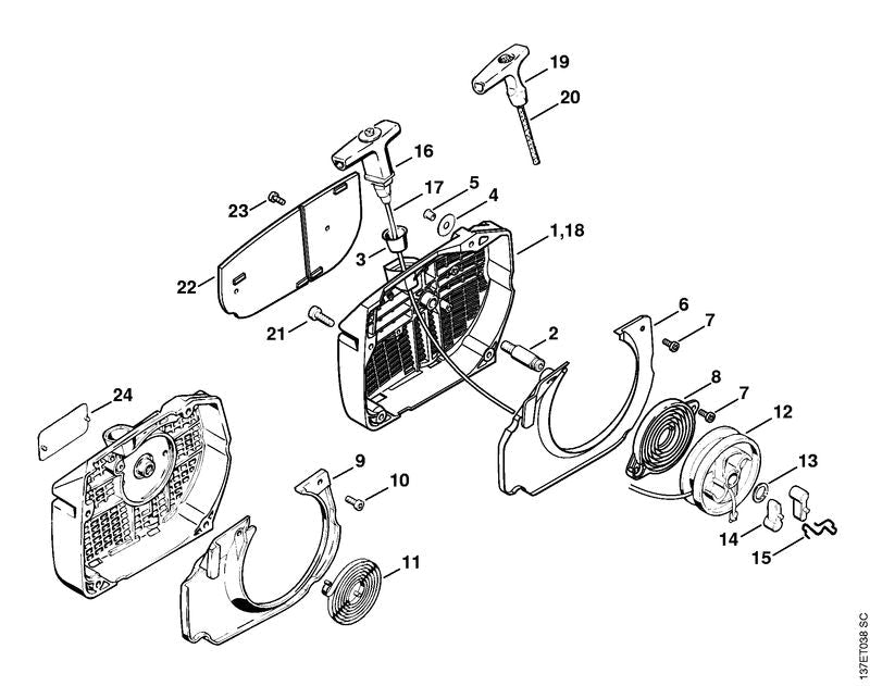 STIHL Spring OEM 11241953500 technical drawing position 15