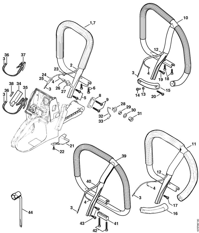 STIHL Guard OEM 11223510901 technical drawing position 21