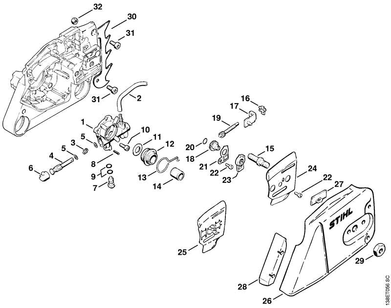 STIHL Inner side plate OEM 11226641001 technical drawing position 25