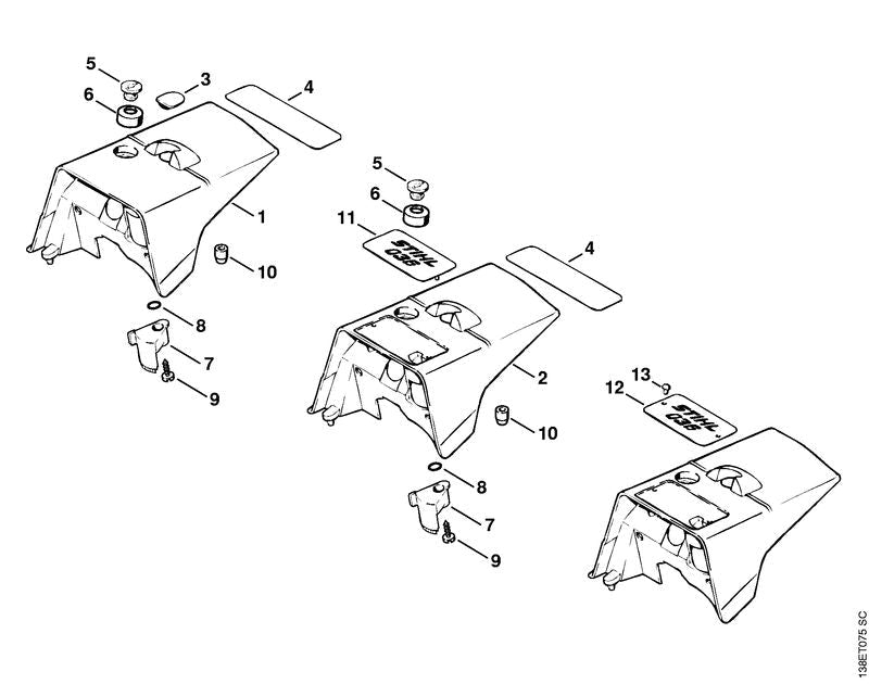 STIHL Slotted nut OEM 11210847000 technical drawing position 5