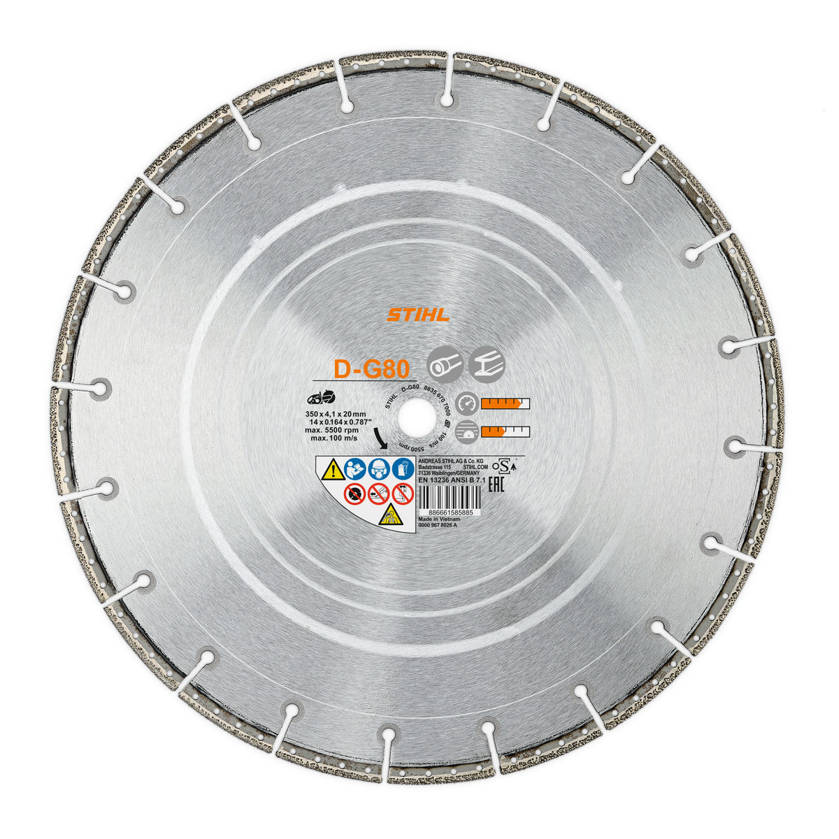 Diamant-doorslijpschijf D-G80, Ø 350 mm
